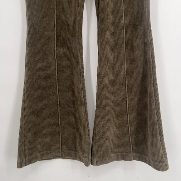Aerie Olive Green Corduroy Flare Pants XS - Picture 2 of 9